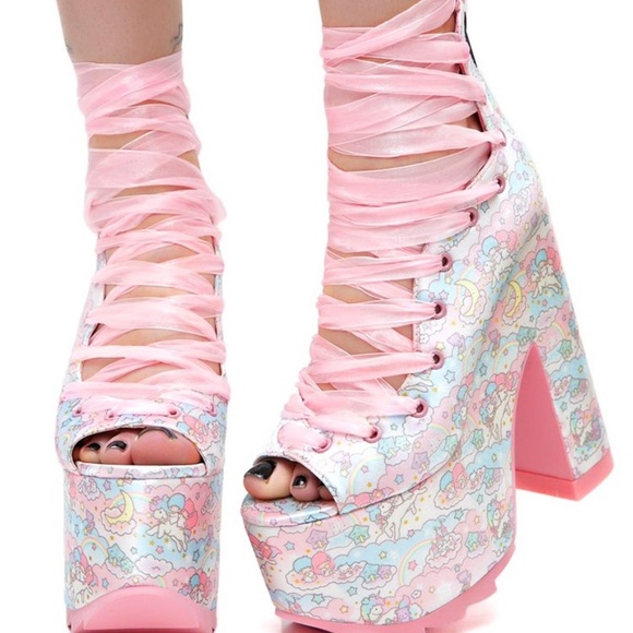 YRU Little Twin Stars Ballet Bae Heels - Picture 1 of 6